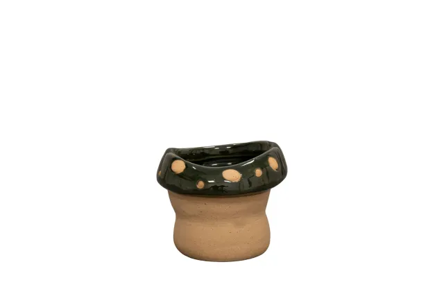 Tuincentrum Heerdink Funghi bloempot groen D8 H7 keramiek