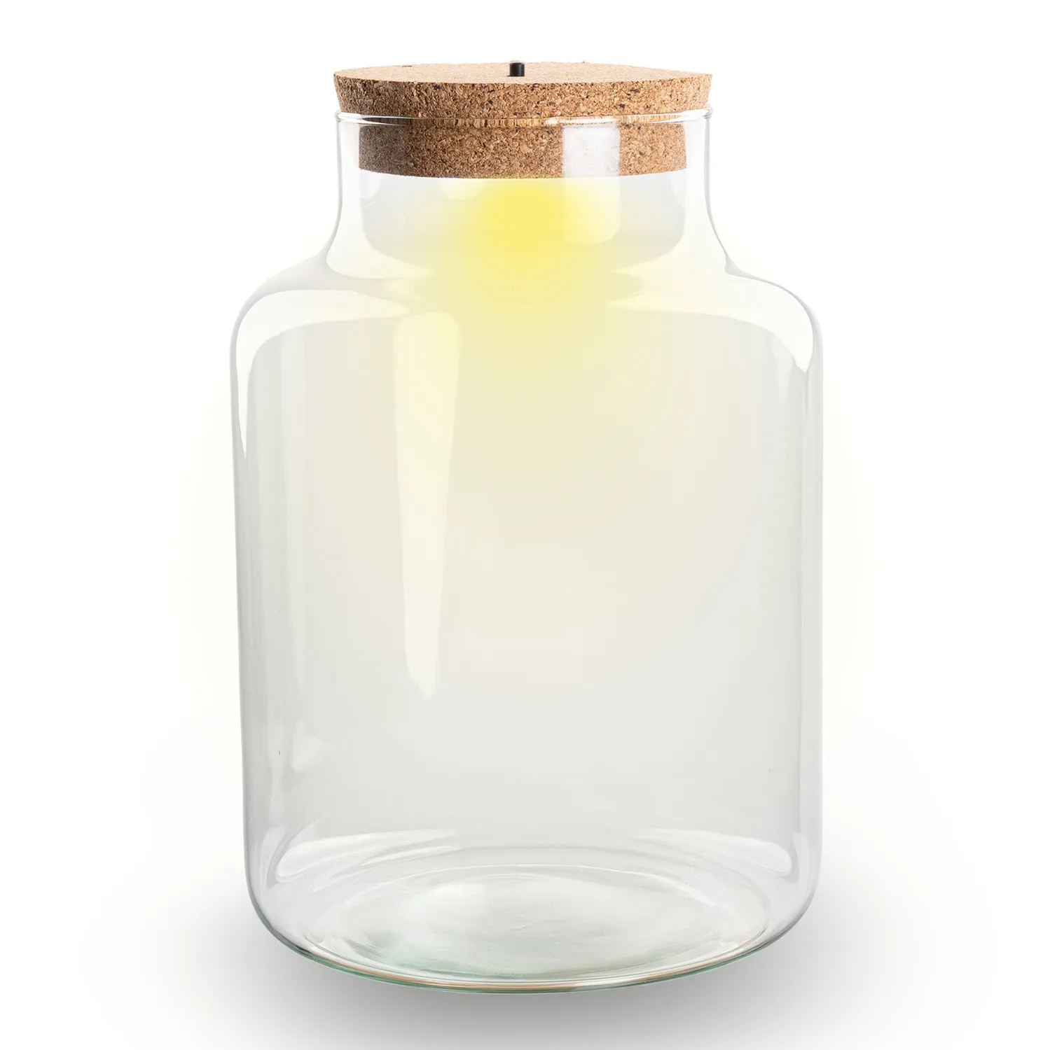 Urbanjungl Little Milky terrarium fles 17 cm met LED-kurk