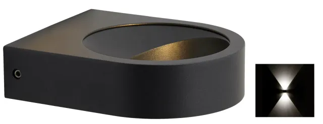 Gevel Grafiet LED Buitenlamp 8W 3000K Indirect