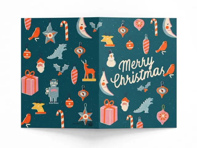 Urbanjungl Merry Christmas wenskaart A6 gevouwen blanco