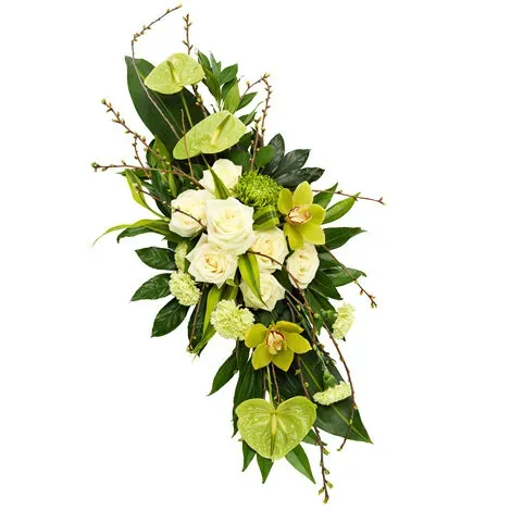 Planten & Zo rouwarrangement wit-groen orchidee