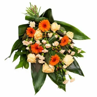 Planten & Zo Warme tinten rouwboeket medium