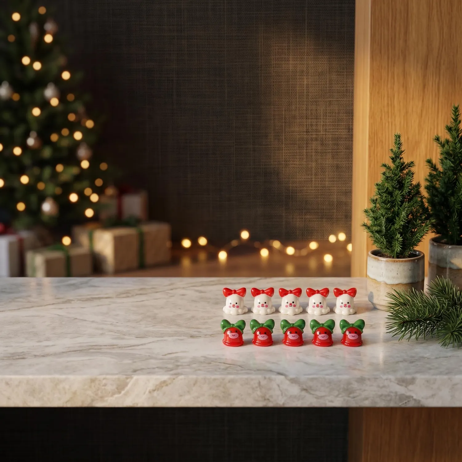 Urbanjungl Mini Kerstfiguurtjes decoratie 10 stuks 1 cm