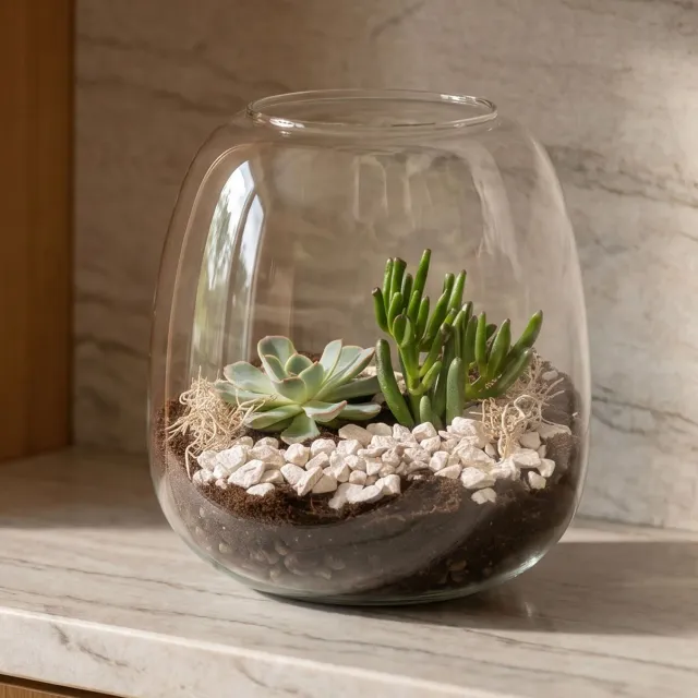 Urbanjungl Emma Mini succulent terrarium DIY kit 19 cm
