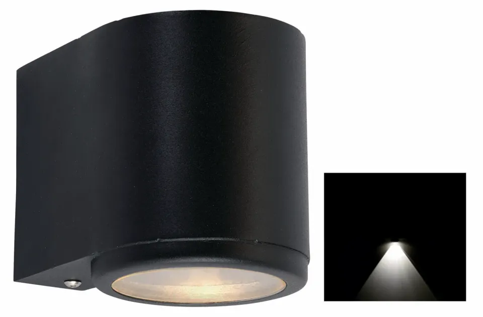 Mandal Downlight Rond gevelspot zwart GU10