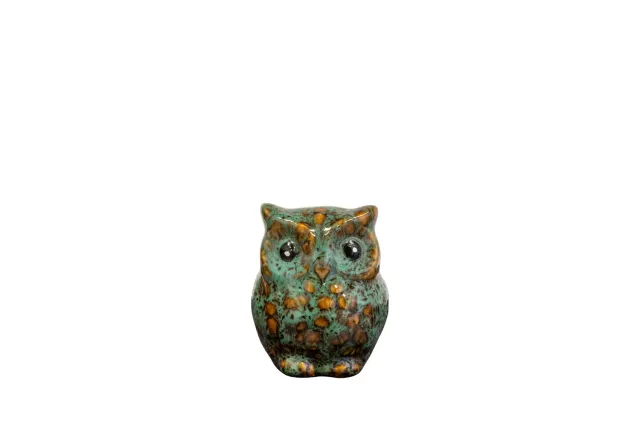 TS Collection Owl beeldje groen D6 H7 keramiek