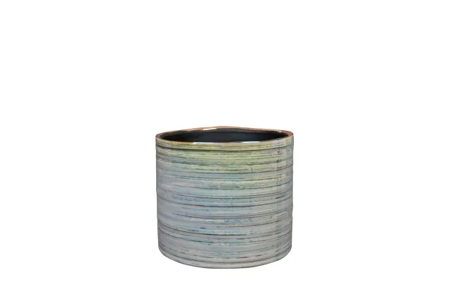 Tuincentrum Heerdink Didi bloempot D14 H13 pearl blue keramiek