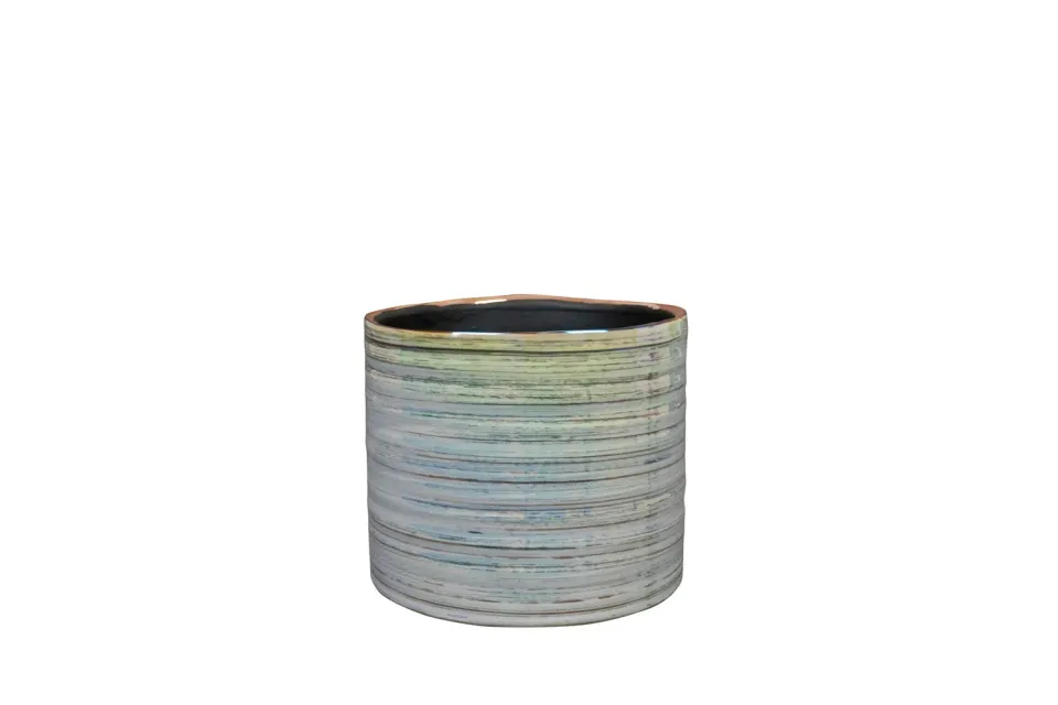 Tuincentrum Heerdink Didi bloempot D14 H13 pearl blue keramiek