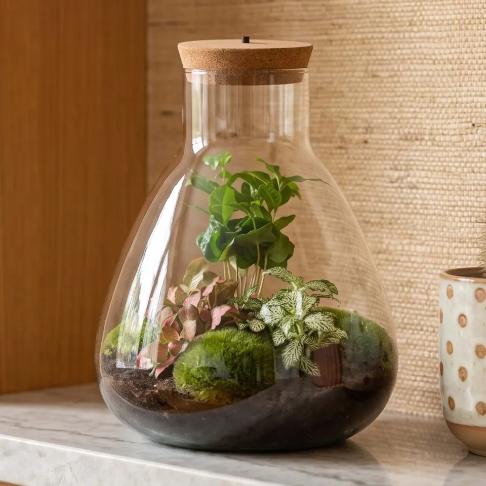 Urbanjungl Sam Coffea plantenterrarium DIY kit met licht 24 cm