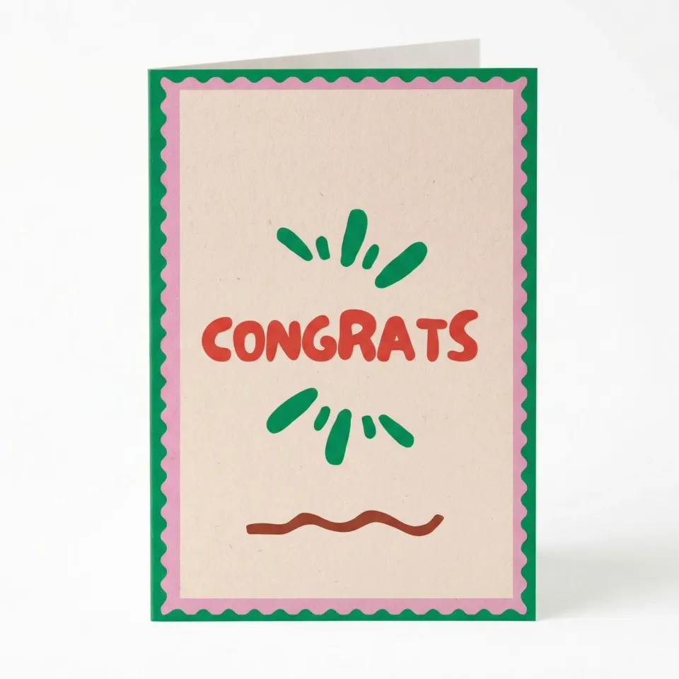 Urbanjungl Congrats wenskaart A6 gevouwen mat karton