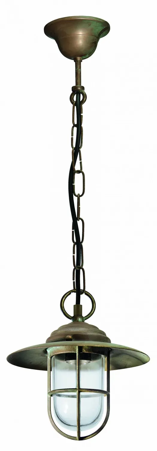 Maritiem kettinglamp verkoperd messing E27