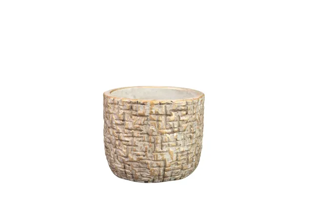 TS Collection Maxim bloempot shiny sand D14 H13 cement