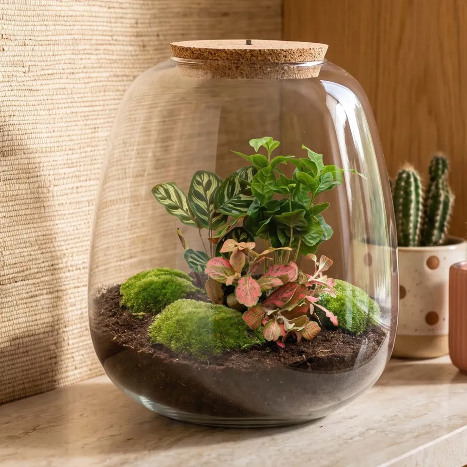 Urbanjungl Emma Coffea Red terrarium met licht Ø 23 cm