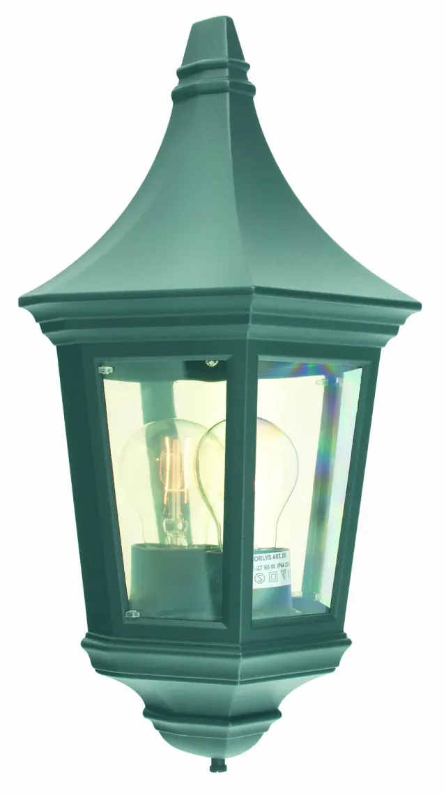 Teccia Gevel Plat zwarte wandlamp E27 buiten