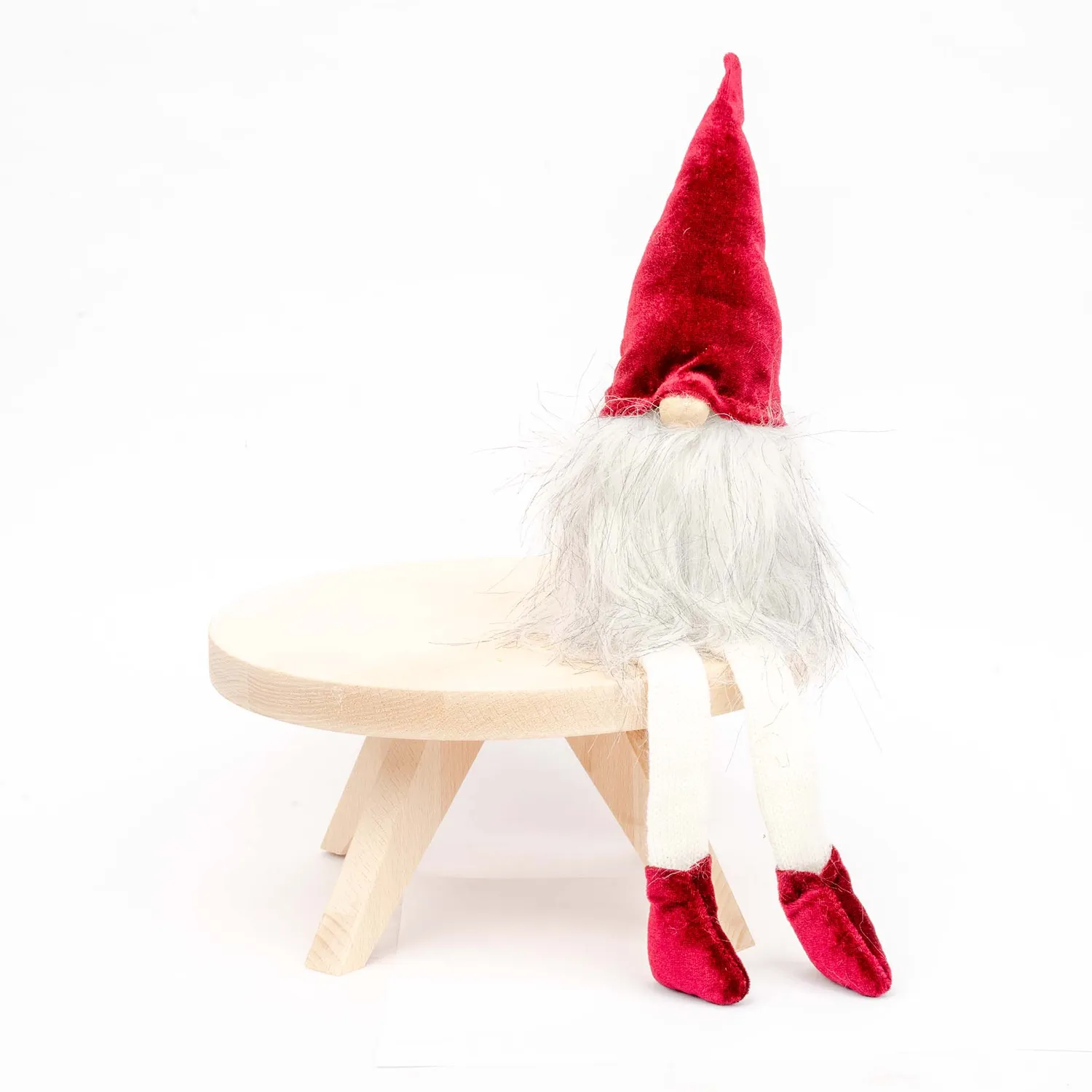 Urbanjungl Velvet Gnome shelf sitter kerst 40 cm