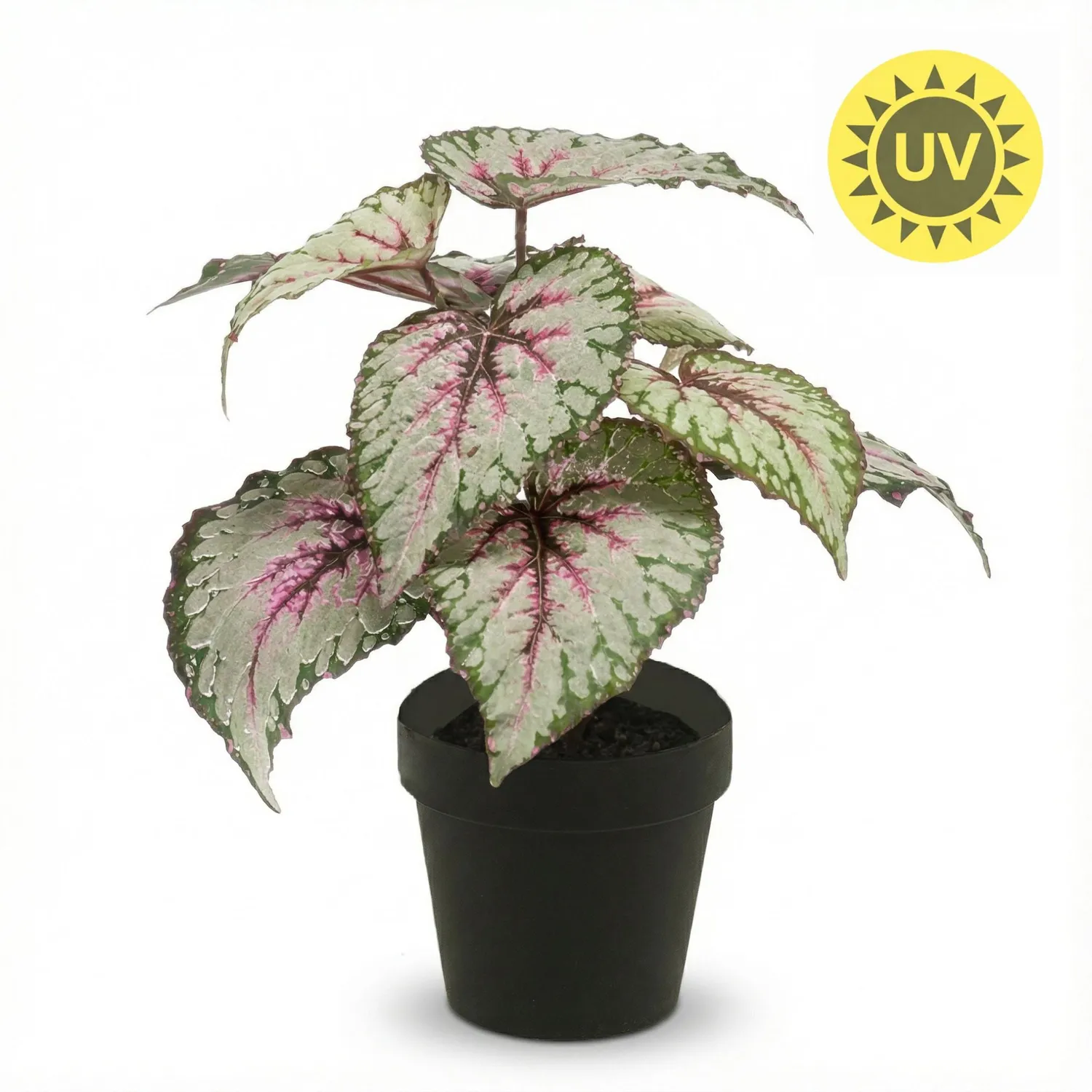 Urbanjungl Begonia kunstplant 26 cm in pot UV-bestendig