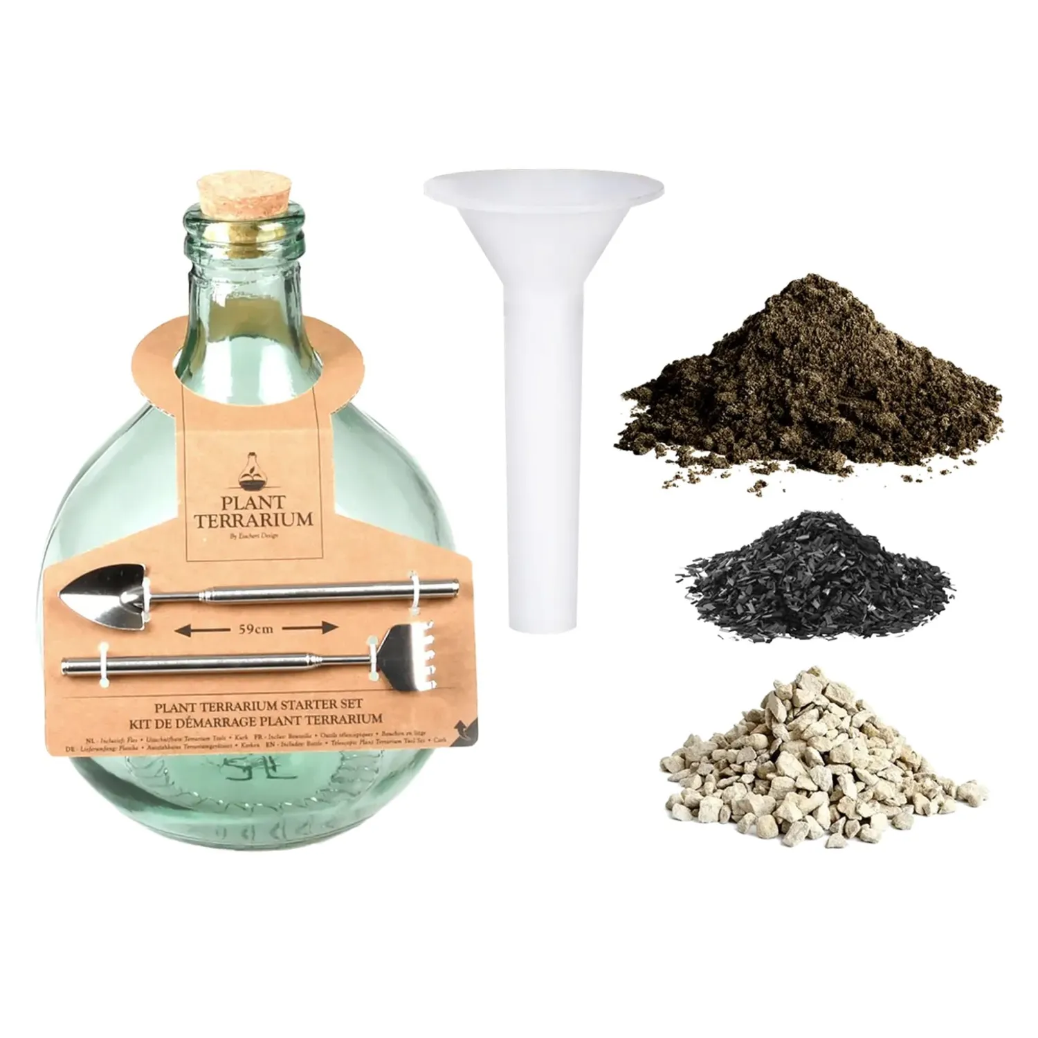 Urbanjungl DIY Terrarium Set 5L gesloten ecosysteem giftbox
