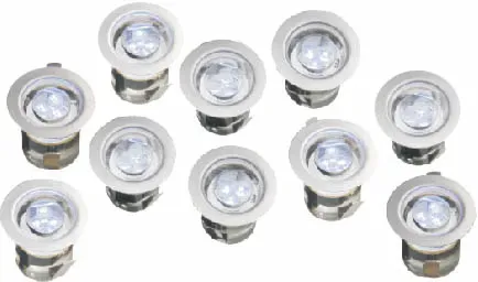 Spotpro Grondspot set 10 stuks RVS LED 3,6W 3000K