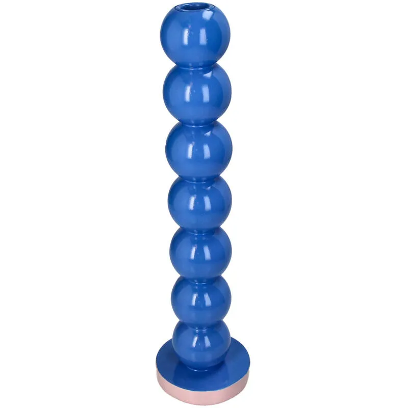 Urbanjungl Smiley Blauw Ballen kandelaar blauw 9x9x36cm