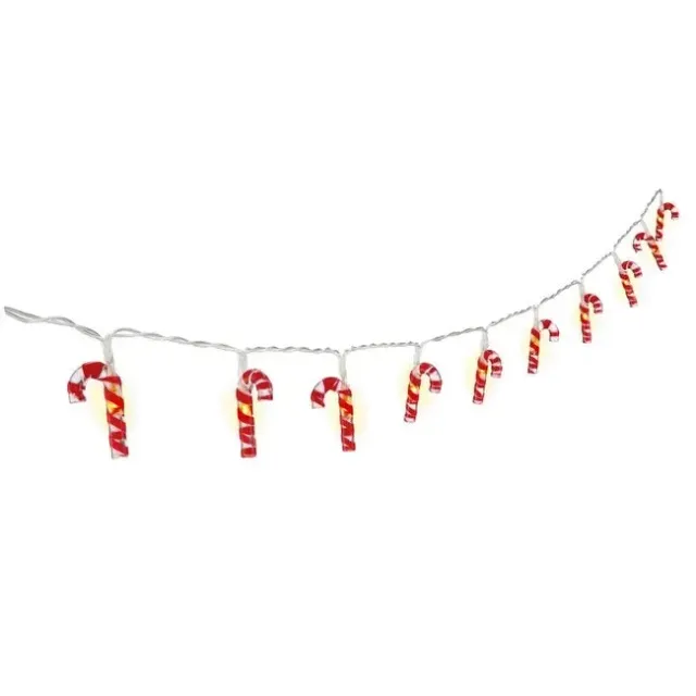 Urbanjungl Candy Canes Lichtsnoer 10 LED Warm Wit