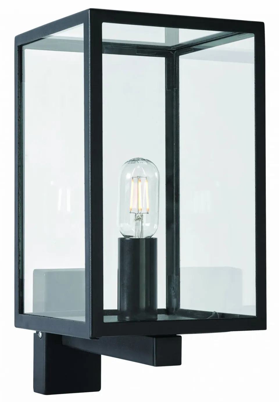 Lofoten gevel lamp zwart E27 vierkant wand