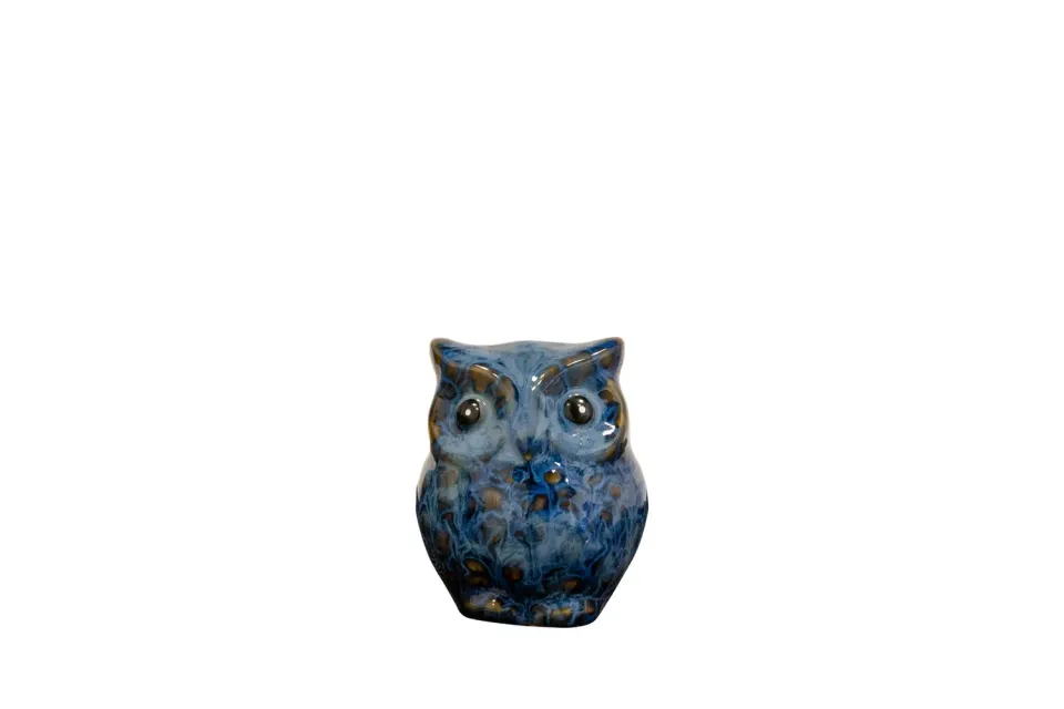 TS Collection Owl sierpot uil blauw D6 H7 keramiek