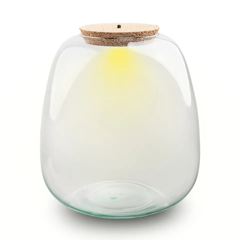 Urbanjungl Emma terrarium fles Ø23 cm met led-kurk 8L