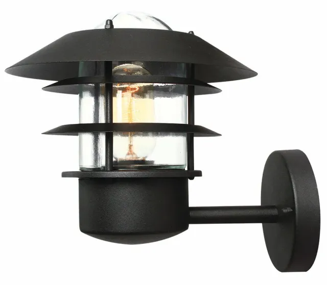 Helsingor gevel wandlamp E27 zwart rvs buitenlamp
