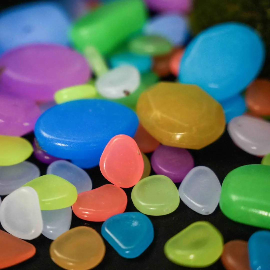 Urbanjungl Glow Stones decoratiesteentjes multicolor 100 st 1-2 cm
