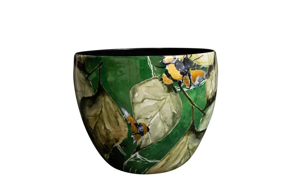 Lammie Bee Green plantenpot D21 groen metaal