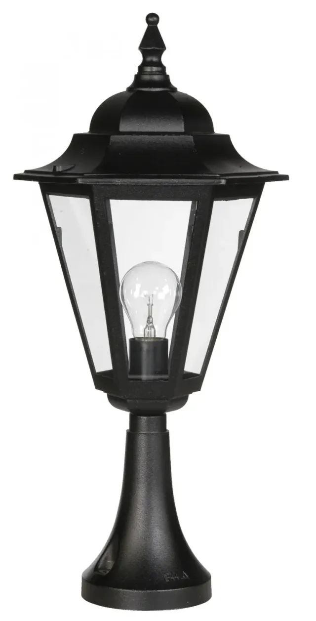 Teccia sokkel tuinlamp 59 cm zwart E27 metaal