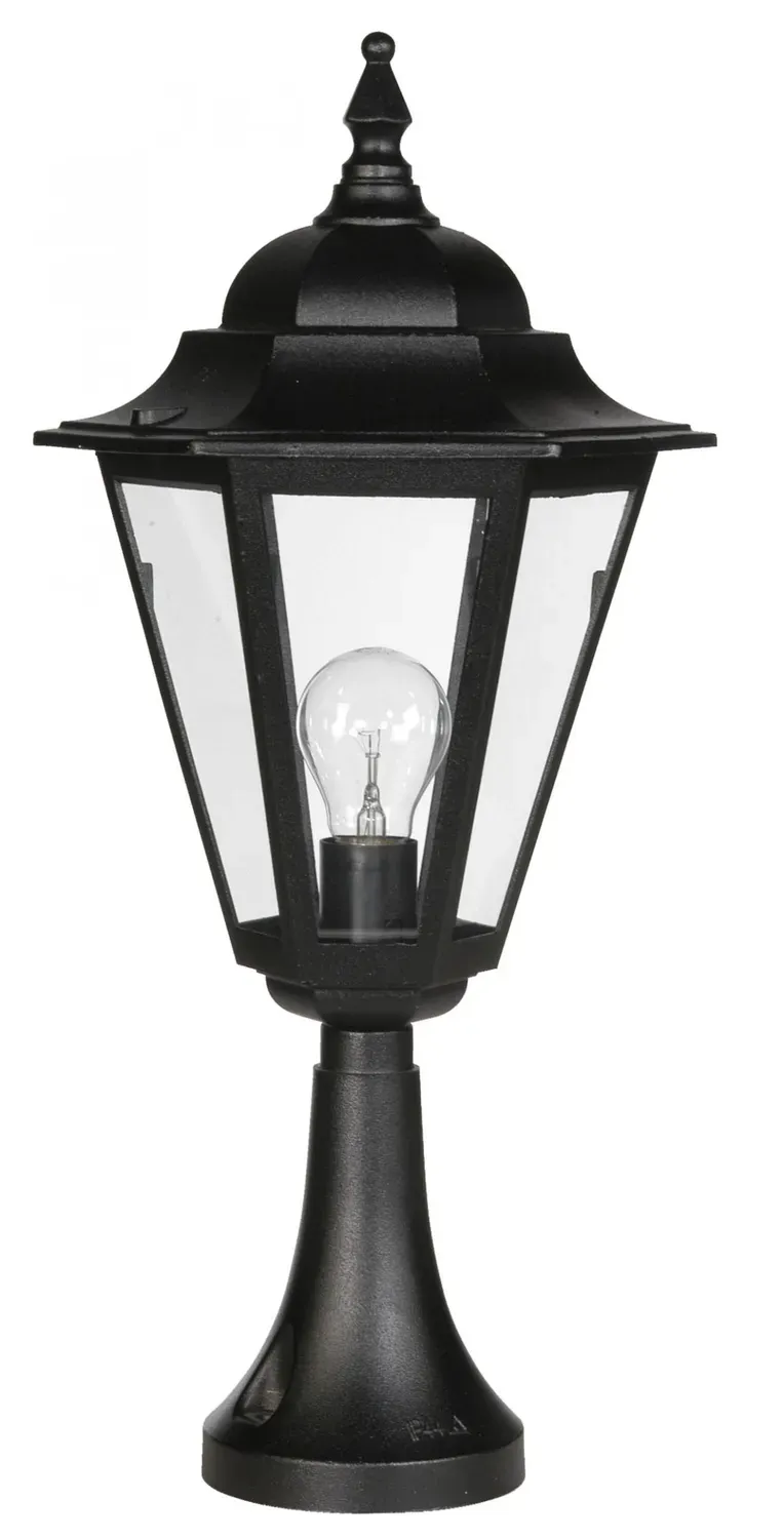 Teccia sokkel tuinlamp 59 cm zwart E27 metaal