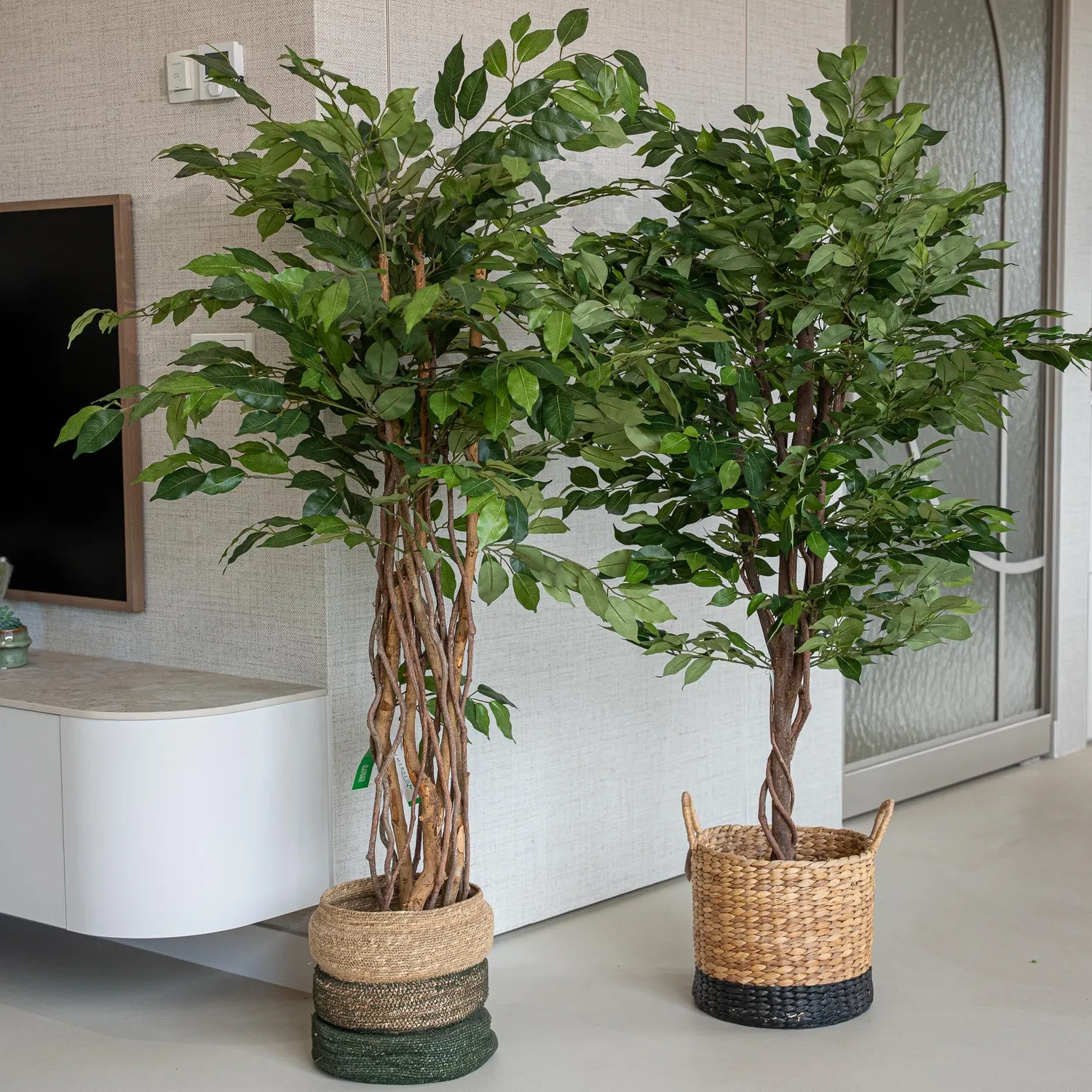 Urbanjungl Ficus Deluxe kunstplanten set 2 stuks 140cm groen