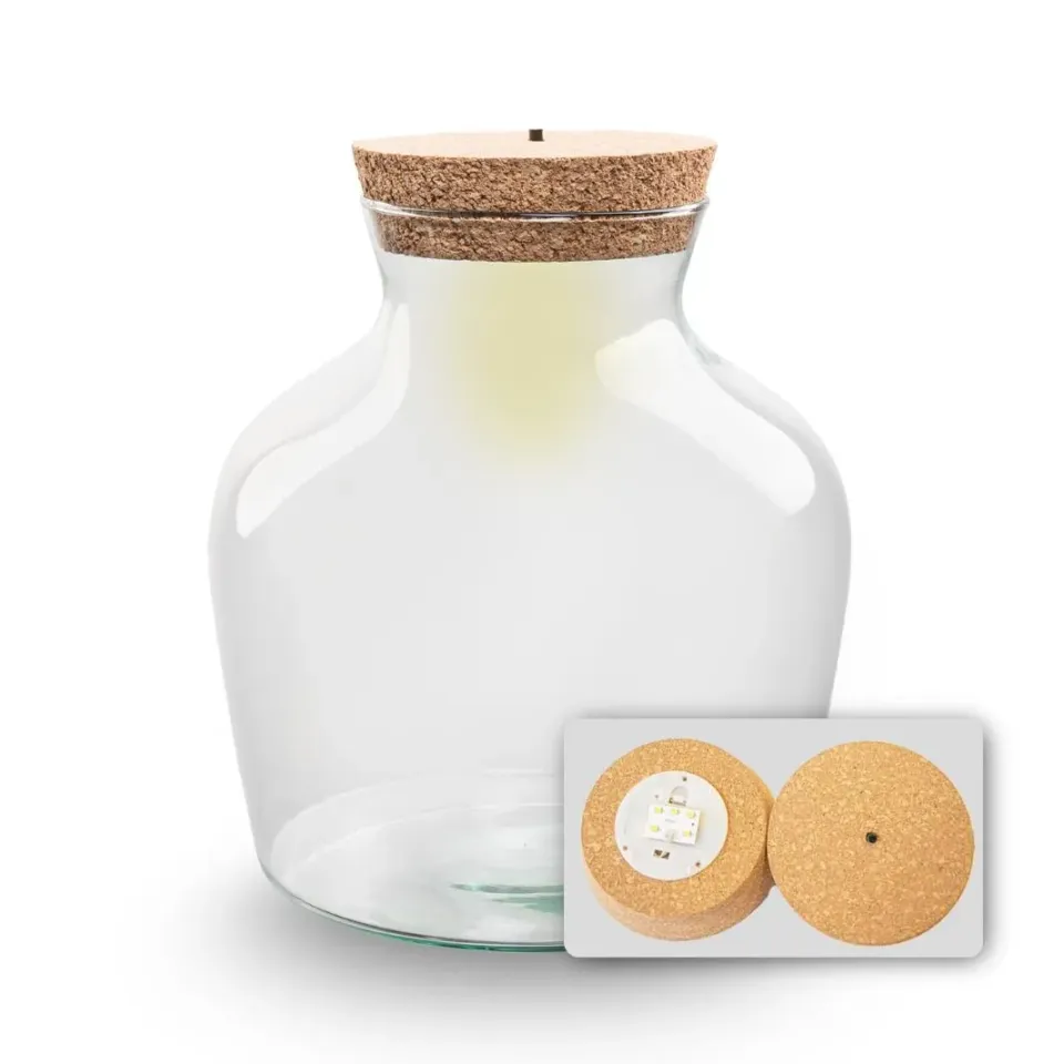 Urbanjungl Little Joe terrarium fles met LED-kurk 5,5 L