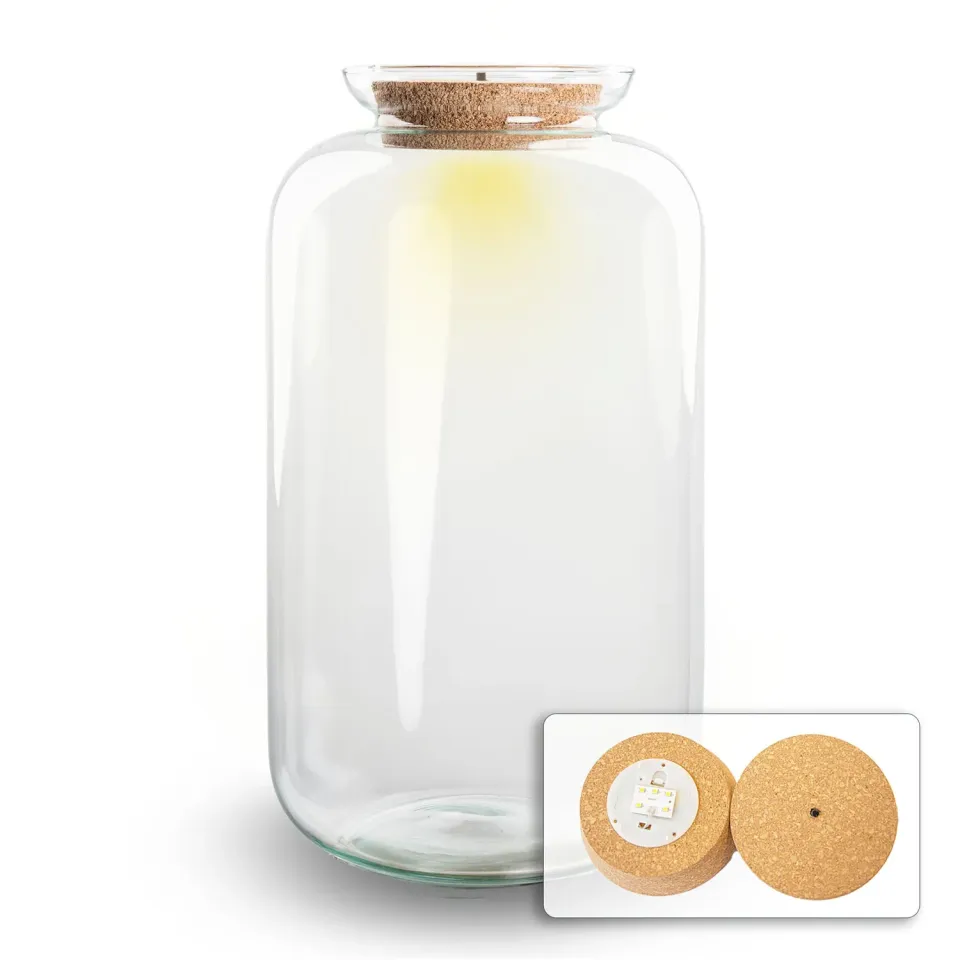 Urbanjungl Sven XL terrarium fles 15L met LED-kurk