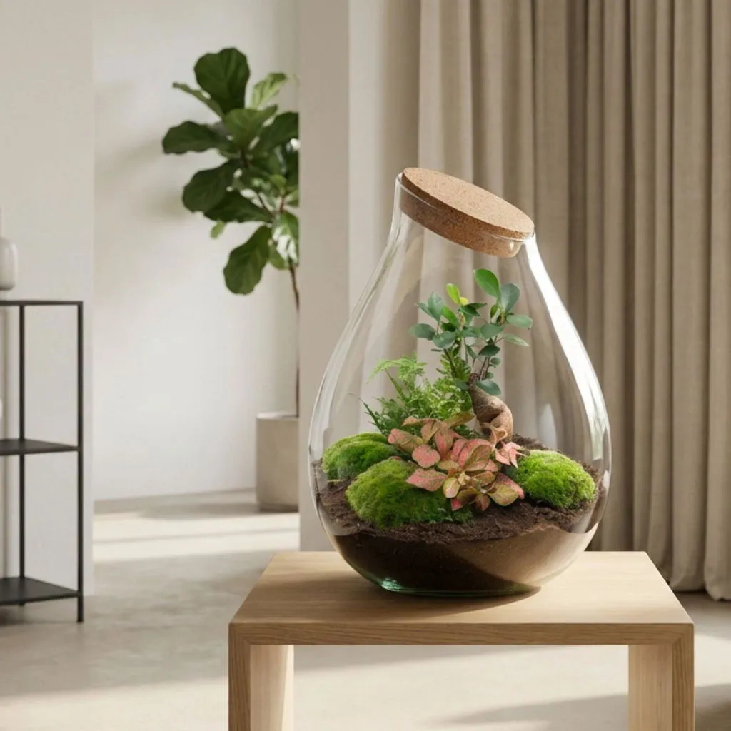 Urbanjungl Drop XXL Bonsai terrarium Ø 34 cm DIY kit