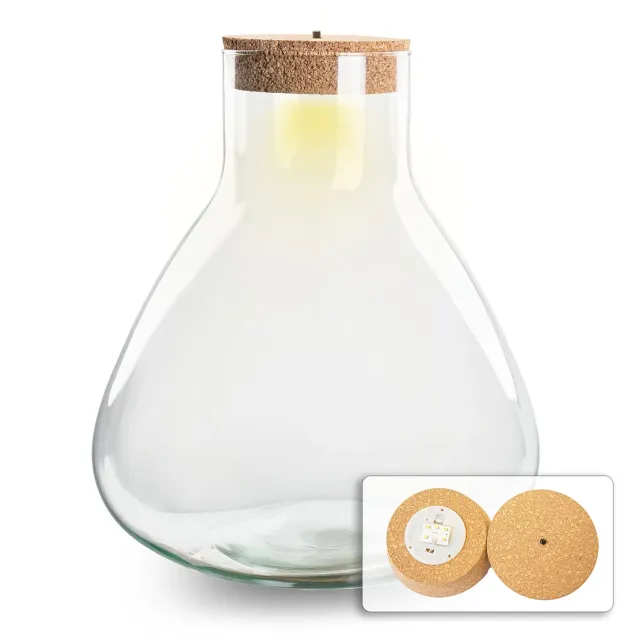 Urbanjungl Sam XL Terrarium Fles met LED-Kurk 11L