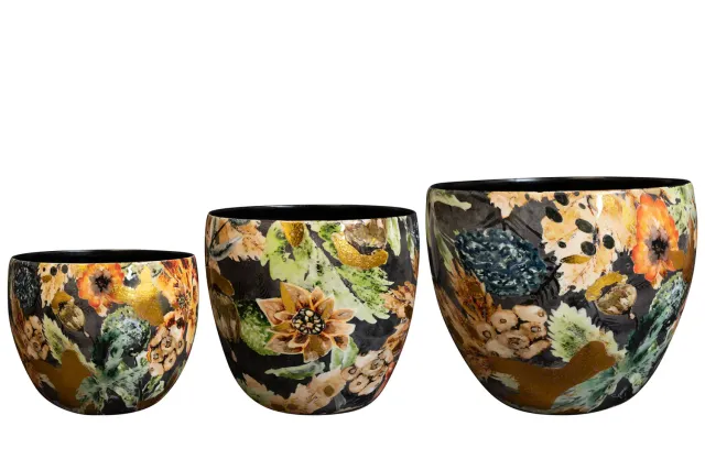 TS Collection Berry Blue bloempot set van 3 blauw