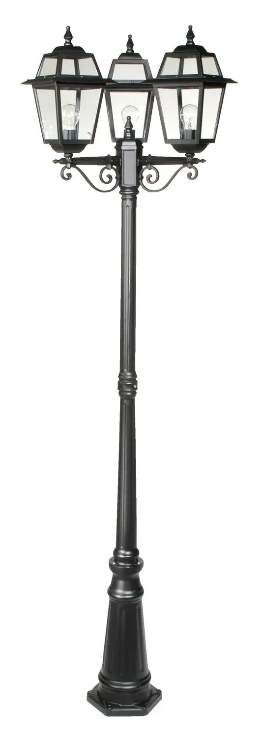 Perla Staander 229cm 3-Lichts Vloerlamp Zwart E27