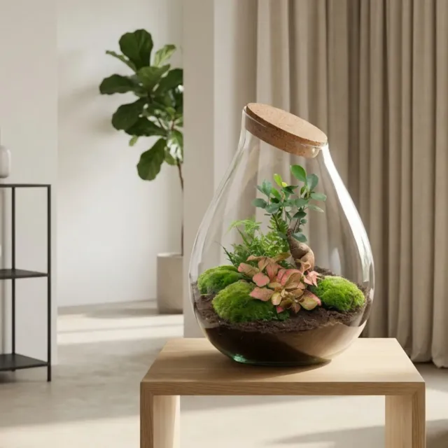 Urbanjungl Drop XXL Bonsai terrarium Ø 34 cm DIY kit