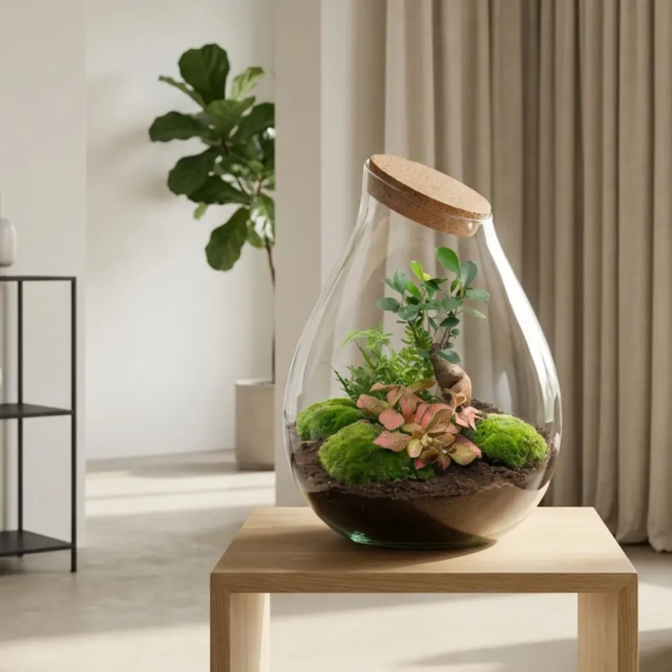 Urbanjungl Drop XXL Bonsai terrarium Ø 34 cm DIY kit