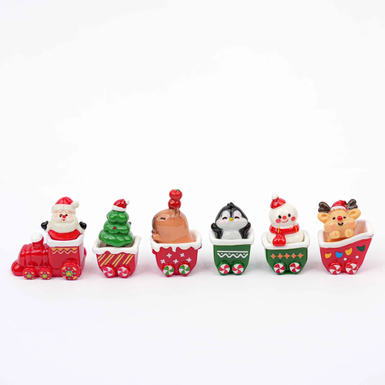 Urbanjungl Mini Kersttrein miniatuur 12 stuks 1-3 cm