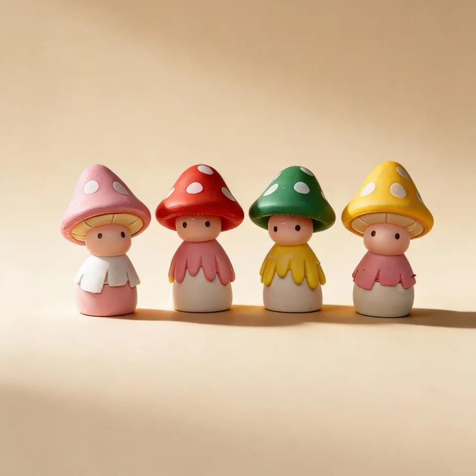 Urbanjungl Toads paddenstoel figuurtjes 4 stuks 3,5 cm