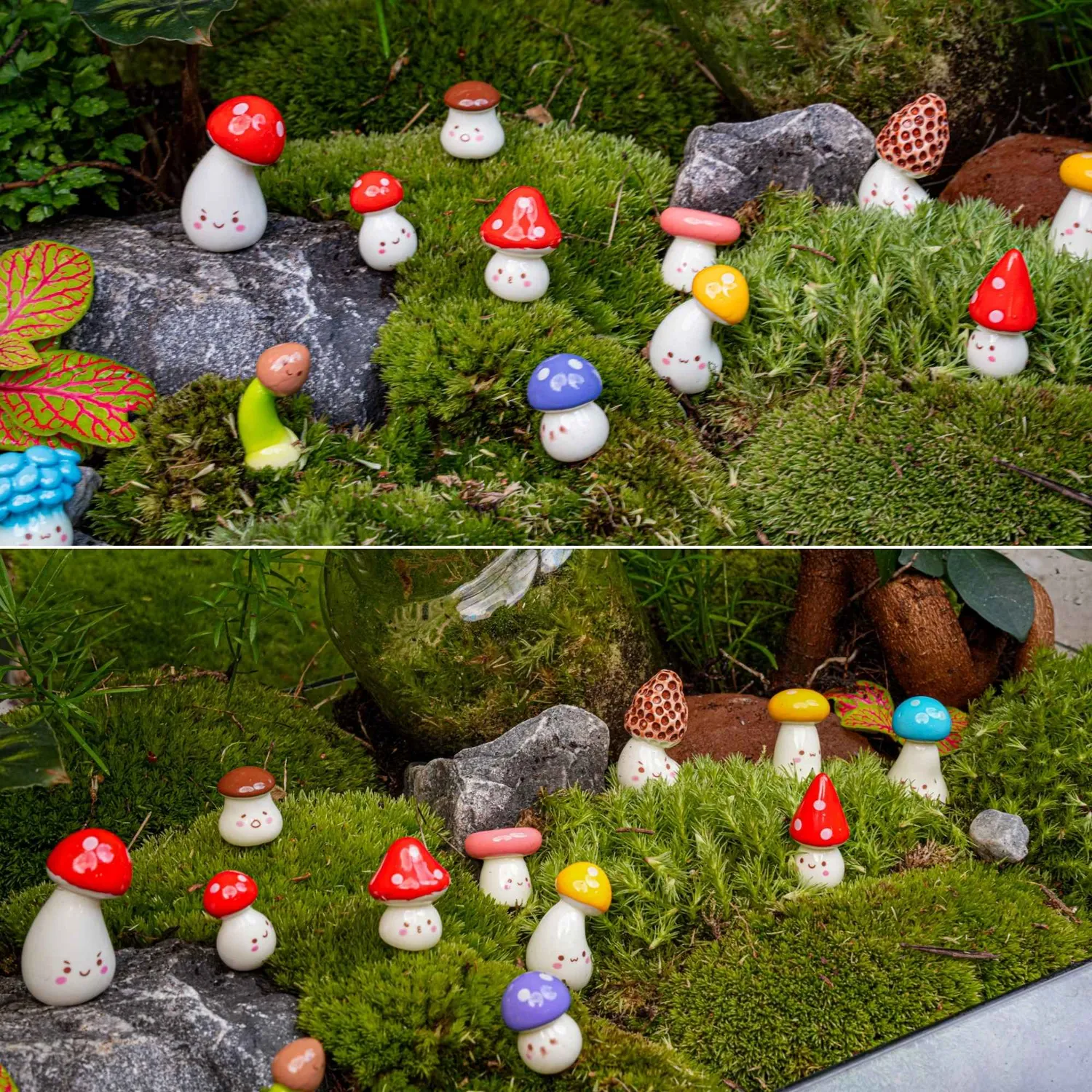 Urbanjungl Zwammenfeest paddenstoel figuurtjes 13 stuks 2 cm