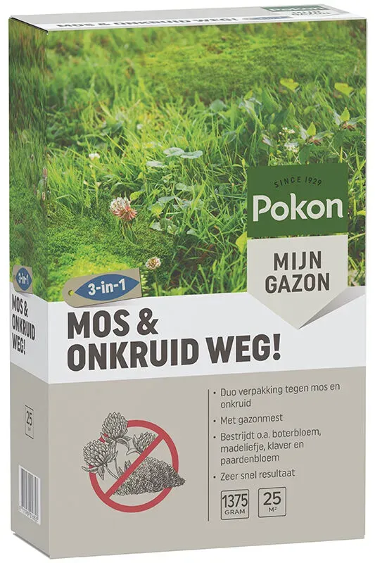 Pokon Mos en Onkruid Weg 3 in 1 gazonvoeding