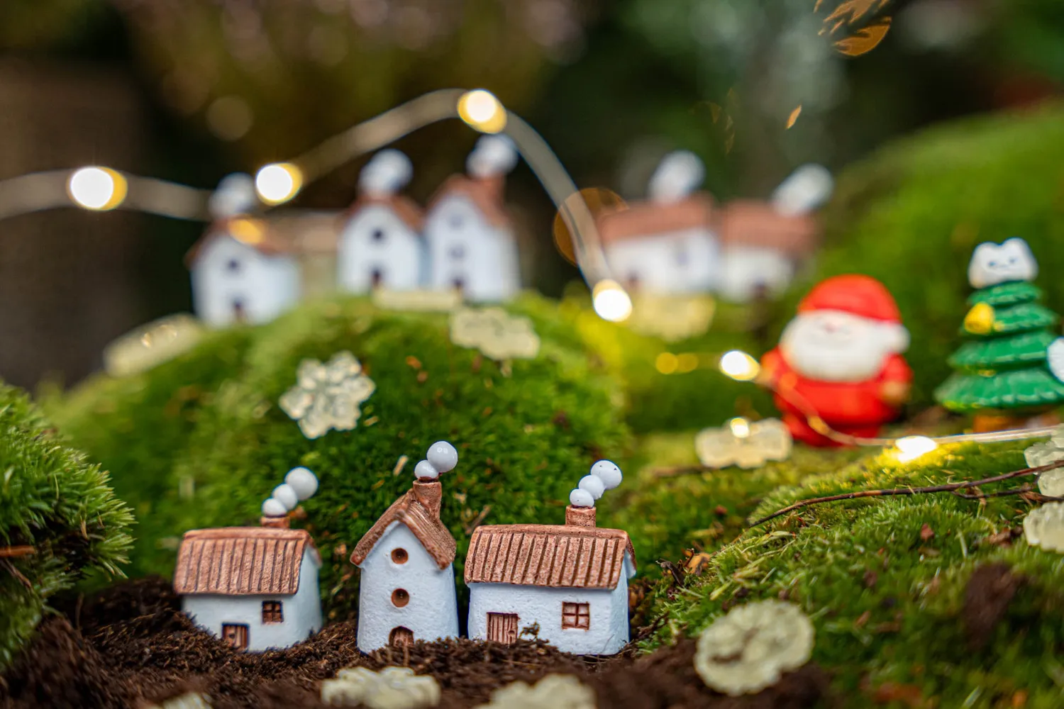 Urbanjungl Winterville miniatuurdorp 8 stuks 1-3 cm wit