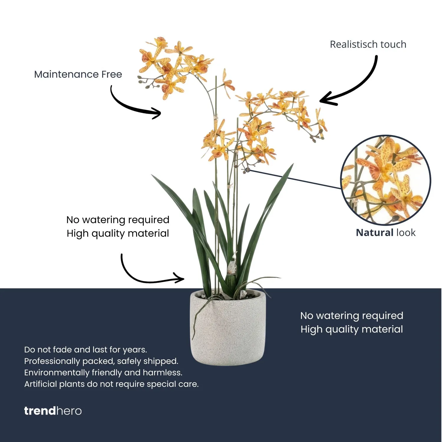 Urbanjungl Renanthera orchidee kunstplant 56 cm geel oranje