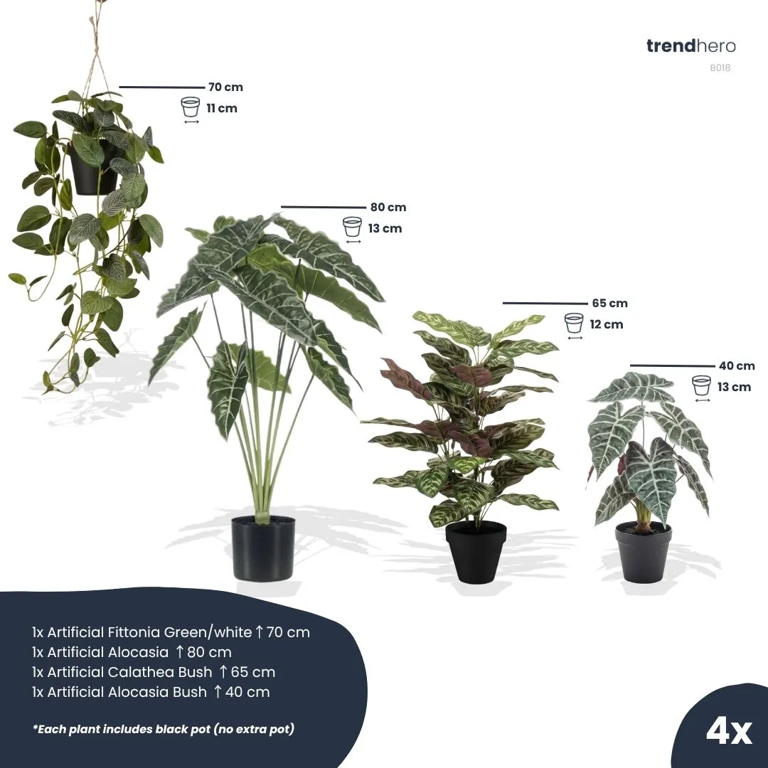 Urbanjungl Costa Rica Kunstplanten Bundelset 4 stuks