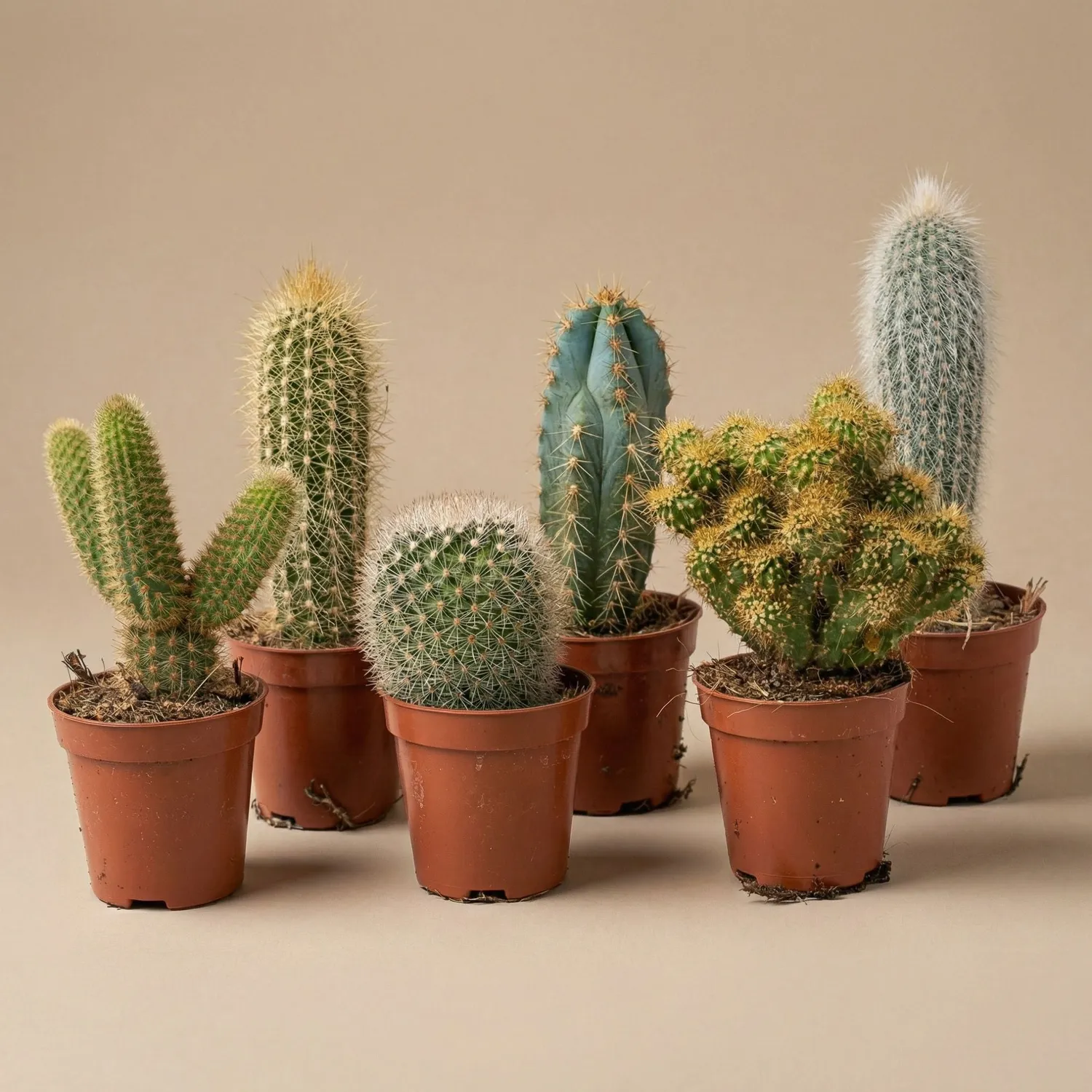 Urbanjungl Cactus Set 6 stuks vetplant 8-12 cm Madrid pot