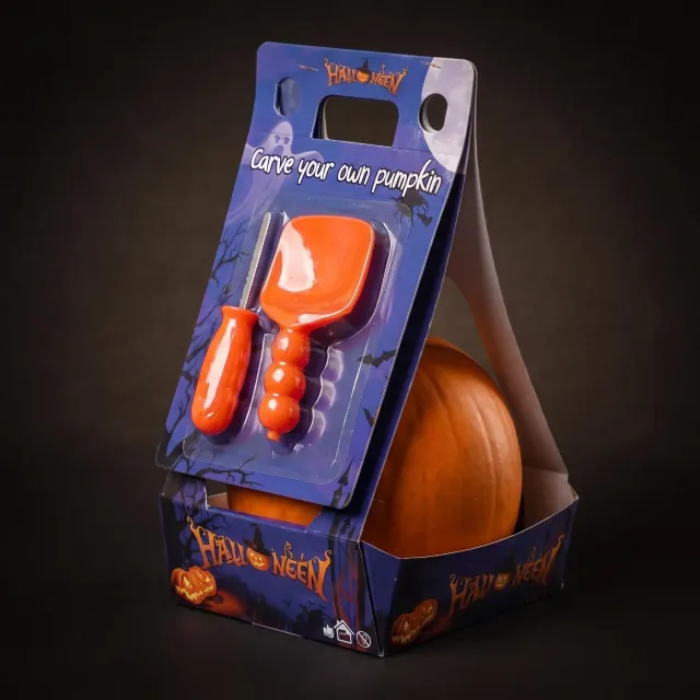 Urbanjungl Halloween Pompoen Snijset echte pompoen 15 cm